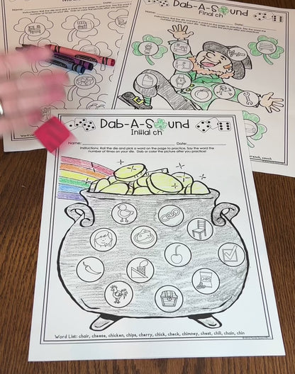 Dab a Sound St. Patrick's Day Edition ~ Print & Go for Articulation Speech Therapy